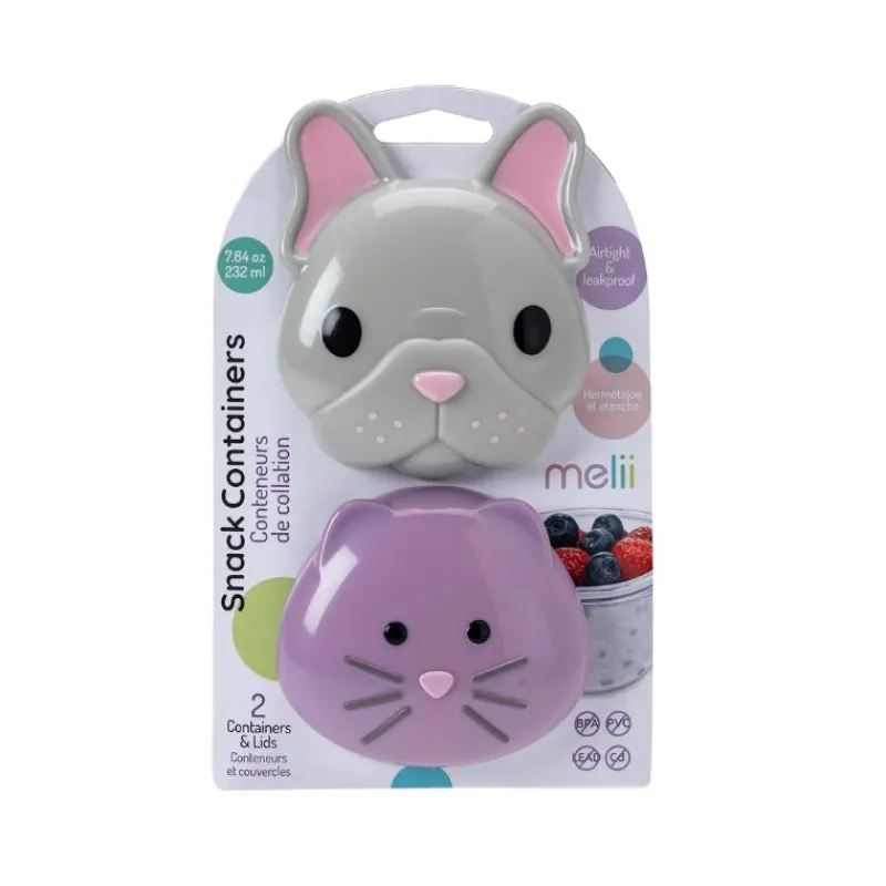 Melii Baby Animal Snack Containers - 2 Pack
