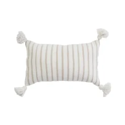 Pokoloko Beige Striped Moroccan Pillow