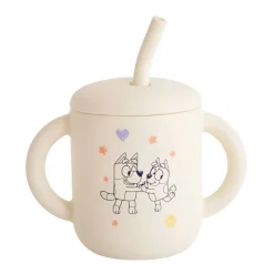 Mushie Bluey Silicone Training Cup + Straw