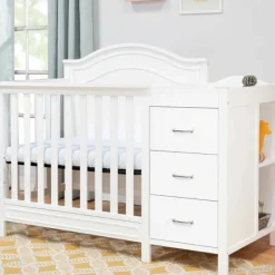 DaVinci Baby Charlie 4-in-1 Convertible Mini Crib and Changer - White