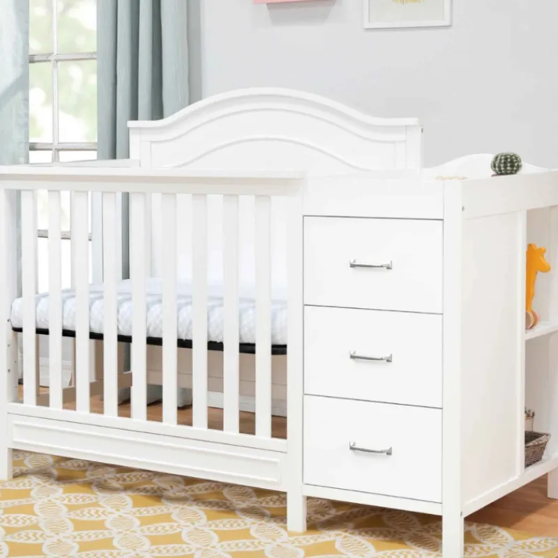 DaVinci Baby Charlie 4-in-1 Convertible Mini Crib and Changer - White