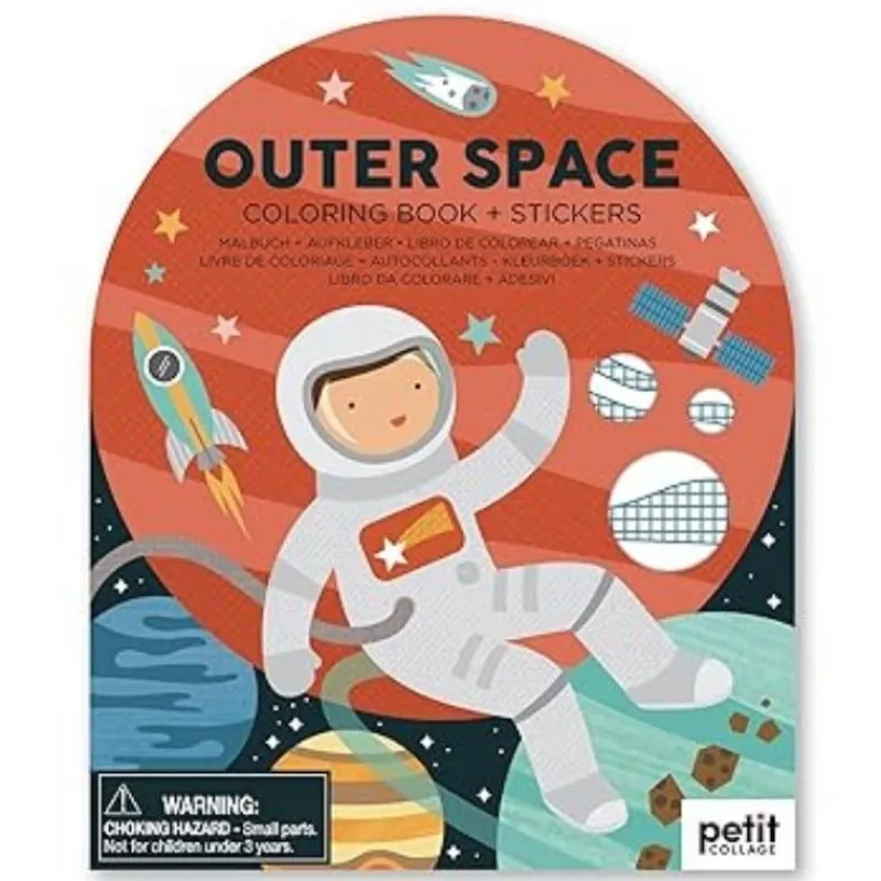 Petit Collage Coloring Book With Stickers