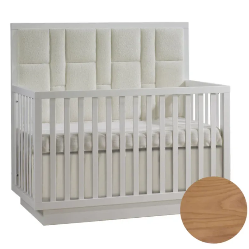Natart Juvenile Como 5-in-1 Convertible Crib with Upholstered Panel