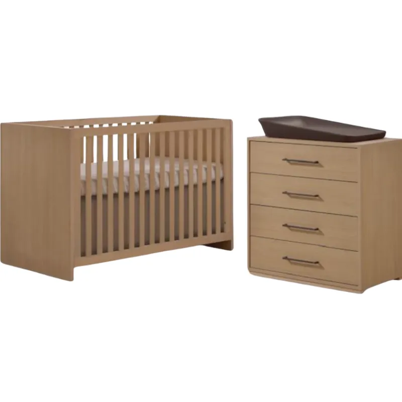 Tulip Juvenile Contempo Island Convertible Crib + 4-Drawer Dresser Combo