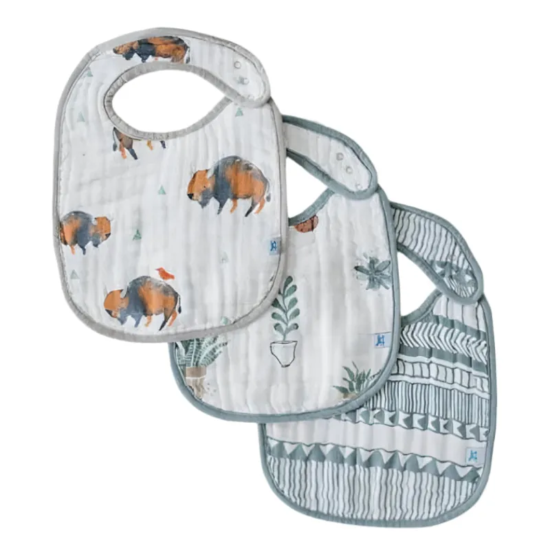 Little Unicorn Cotton Muslin Classic Bibs - 3 Pack