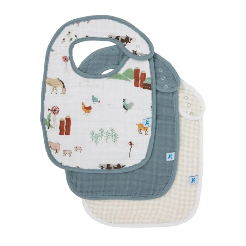 Little Unicorn Cotton Muslin Classic Bibs - 3 Pack