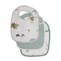 Little Unicorn Cotton Muslin Classic Bibs - 3 Pack