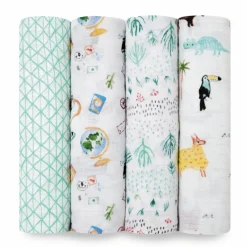 Aden & Anais Cotton Muslin Swaddles - 4 Pack