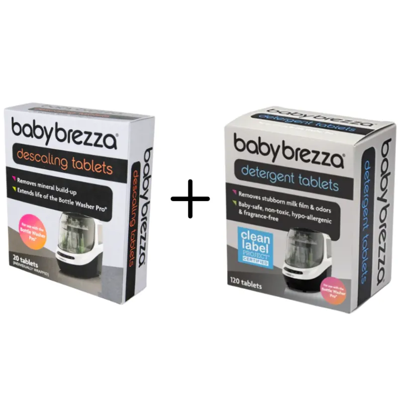 Baby Brezza Detergent & Descaling Tablets for Bottle Washer Pro Bundle