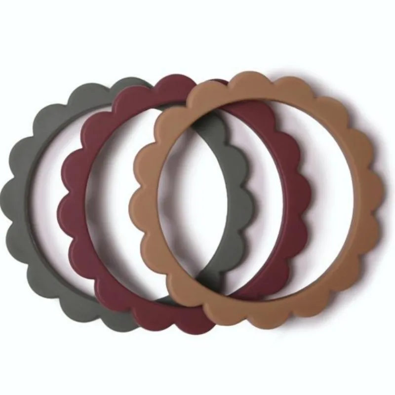Mushie Flower Teething Bracelet - 3 Pack