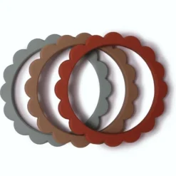 Mushie Flower Teething Bracelet - 3 Pack
