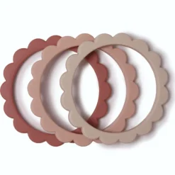 Mushie Flower Teething Bracelet - 3 Pack