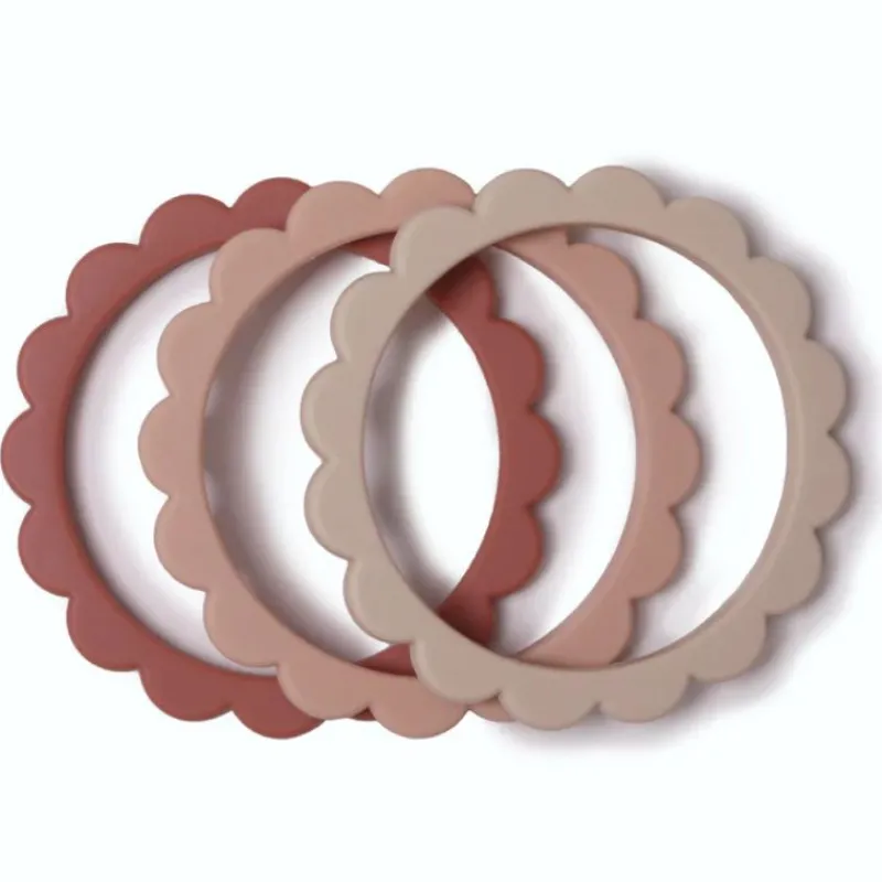 Mushie Flower Teething Bracelet - 3 Pack