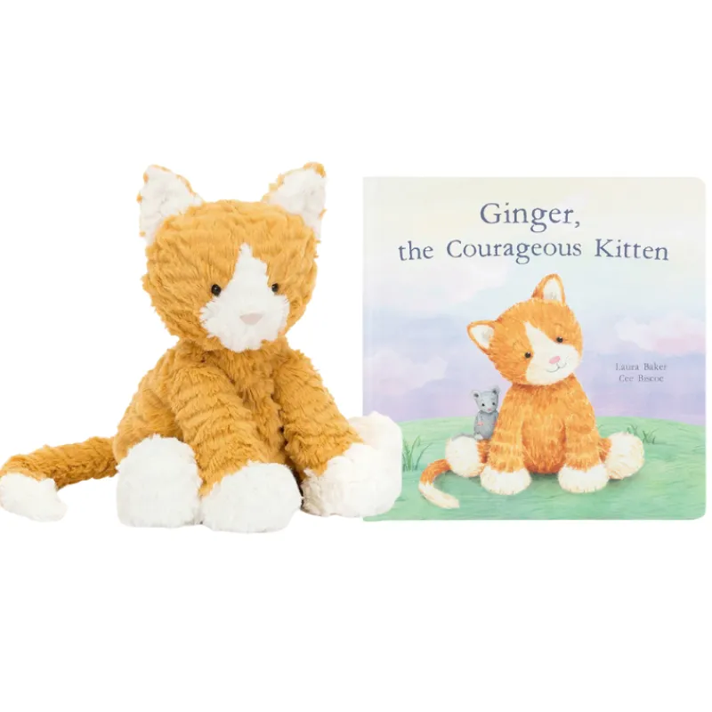 Jellycat Ginger the Courageous Kitten Book + Plush Bundle