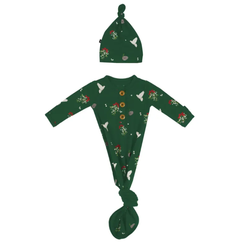 Kyte Baby Holiday Knotted Gown & Hat