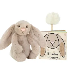 Jellycat If I Were A Bunny Book + Beige Plush Bundle
