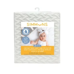 Simmons 2-in-1 Crib Mattress Sheet and Protector