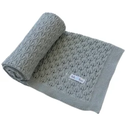 Beba Bean Knit Leaf Baby Blanket