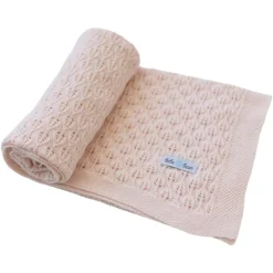 Beba Bean Knit Leaf Baby Blanket