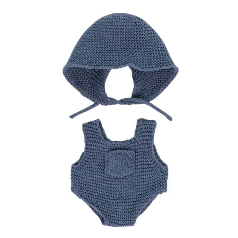 Miniland Knitted Doll Romper & Hood - 8.25"