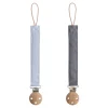 Mushie Linen Pacifier Clip - 2 Pack