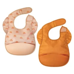 Tiny Twinkle Mess-proof Silicone Pocket Bibs - 2 Pack