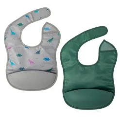 Tiny Twinkle Mess-proof Silicone Pocket Bibs - 2 Pack