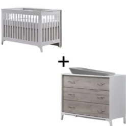 Tulip Juvenile Metro Convertible Crib and 3 Drawer Dresser Combo