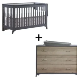Tulip Juvenile Metro Convertible Crib and 3 Drawer Dresser Combo