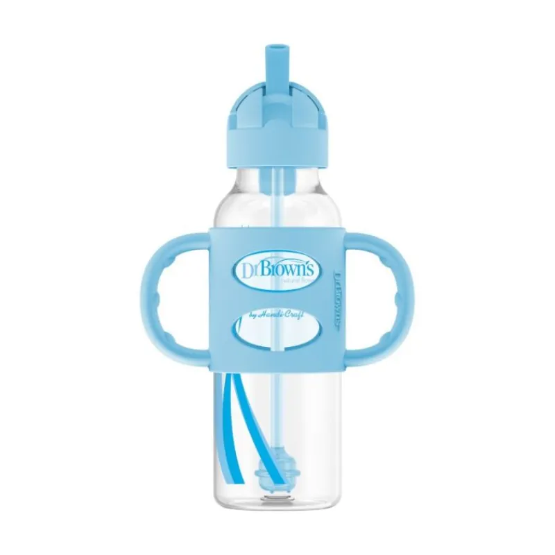 Dr Brown's Milestones Narrow Sippy Straw Bottle with Silicone Handles