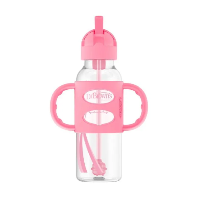 Dr Brown's Milestones Narrow Sippy Straw Bottle with Silicone Handles