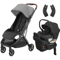 UPPAbaby Minu V3 Stroller + Aria Infant Car Seat + Car Seat Adapters Travel System