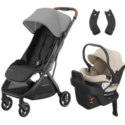 UPPAbaby Minu V3 Stroller + Aria Infant Car Seat + Car Seat Adapters Travel System