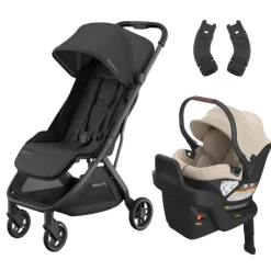 UPPAbaby Minu V3 Stroller + Aria Infant Car Seat + Car Seat Adapters Travel System