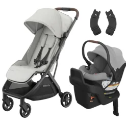 UPPAbaby Minu V3 Stroller + Aria Infant Car Seat + Car Seat Adapters Travel System