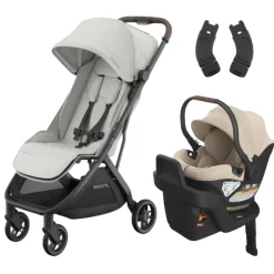 UPPAbaby Minu V3 Stroller + Aria Infant Car Seat + Car Seat Adapters Travel System