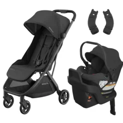 UPPAbaby Minu V3 Stroller + Aria Infant Car Seat + Car Seat Adapters Travel System