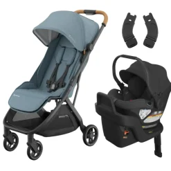 UPPAbaby Minu V3 Stroller + Aria Infant Car Seat + Car Seat Adapters Travel System