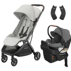 UPPAbaby Minu V3 Stroller + Aria Infant Car Seat + Car Seat Adapters Travel System