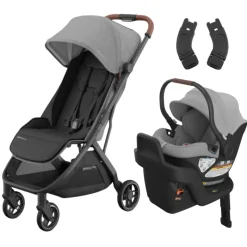 UPPAbaby Minu V3 Stroller + Aria Infant Car Seat + Car Seat Adapters Travel System