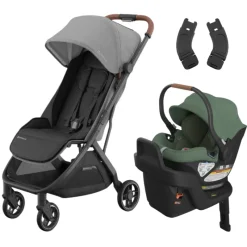 UPPAbaby Minu V3 Stroller + Aria Infant Car Seat + Car Seat Adapters Travel System