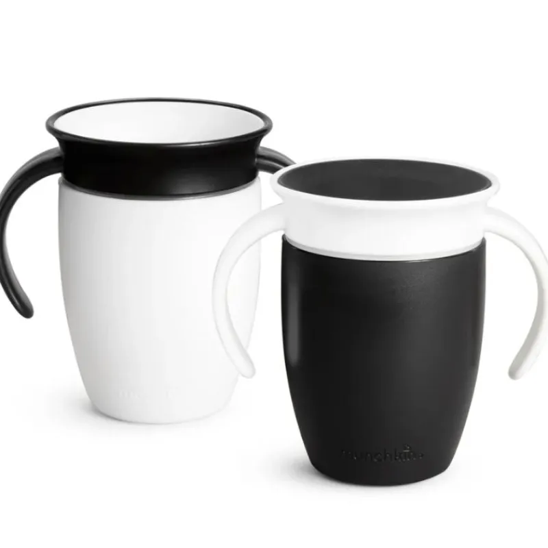 Munchkin Miracle 360° Black & White 7 oz Trainer Cup - 2 Pack