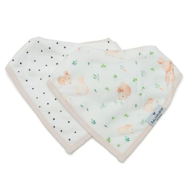 LouLou Lollipop Muslin Bandana Bib Set - 2 Pack