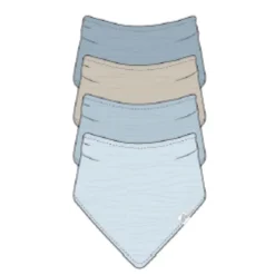 Just Born Muslin Bandana Bibs - 4 Pack