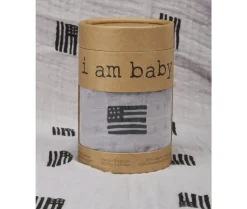 I Am Baby Muslin Swaddle - American Black/Grey