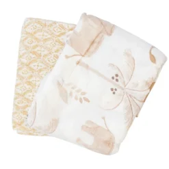 Crane Muslin Swaddle Blankets - 2 Pack