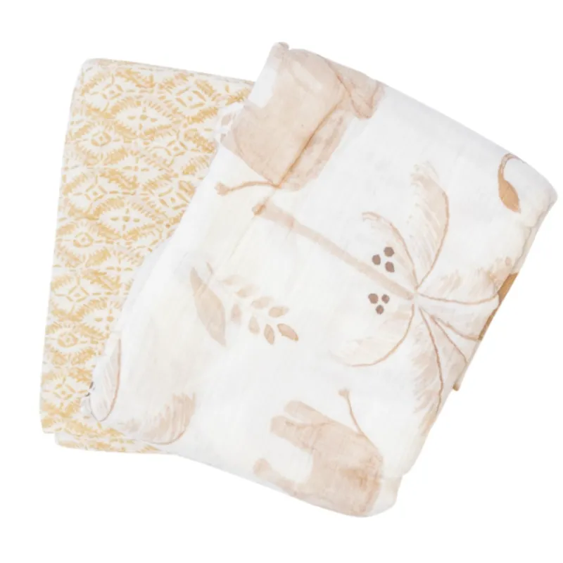 Crane Muslin Swaddle Blankets - 2 Pack