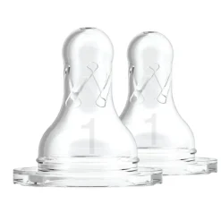 Dr Brown's Natural Flow Original-Narrow Neck Baby Bottle Nipples - 6 Pack
