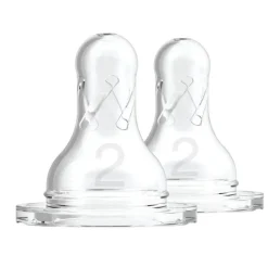 Dr Brown's Natural Flow Original-Narrow Neck Baby Bottle Nipples - 6 Pack