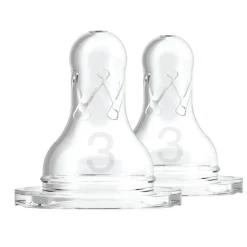 Dr Brown's Natural Flow Original-Narrow Neck Baby Bottle Nipples - 6 Pack